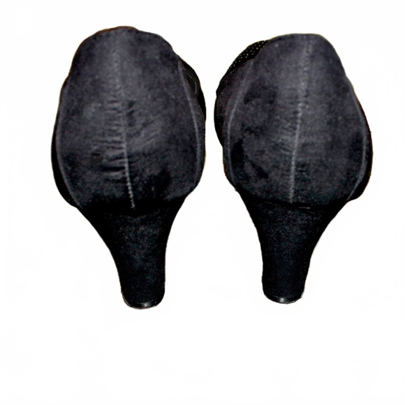 Women’s Madeline Stuart Amanda Heels, Black Suede-like, Studded Toes, Size 11M - Picture 3 of 7